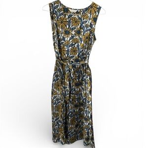 Seasalt Floral Sleeveless Midi Dress w/ Tie Waist